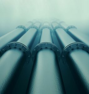 Underwater gas pipes